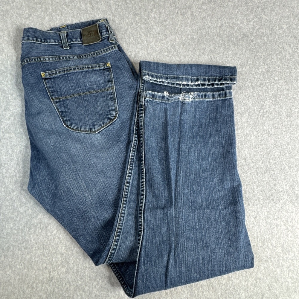 North Face Jeans A5 Series Men's 38x34 Blue Denim Patch Button Fly Exploring